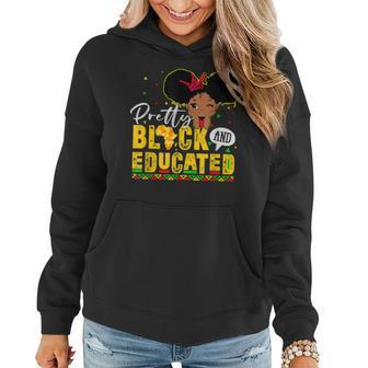 Pretty Black And Educated I Am The Strong African Queen Girl V4 Women Hoodie - Seseable