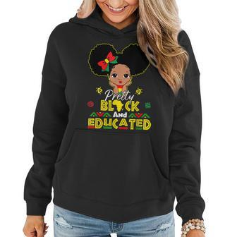 Pretty Black And Educated I Am The Strong African Queen Girl Women Hoodie - Seseable