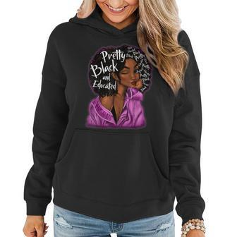 Pretty Black And Educated Woman Beautiful Queen Women Hoodie - Seseable