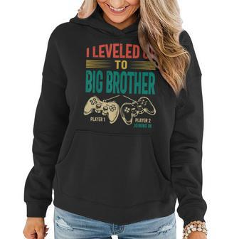 Promoted To Big Bro 2023 I Leveled Up To Big Brother 2023 Women Hoodie Graphic Print Hooded Sweatshirt - Thegiftio UK