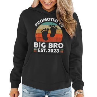 Promoted To Big Bro Funny Im Going To Be A Big Brother 2023 Women Hoodie Graphic Print Hooded Sweatshirt - Thegiftio UK