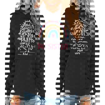 Promoted To Big Sister Again Rainbow New Baby Announcement Women Hoodie | Mazezy