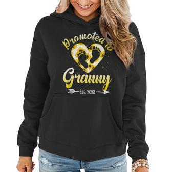 Promoted To Granny Est 2023 Funny Floral Mothers Day Women Hoodie - Seseable