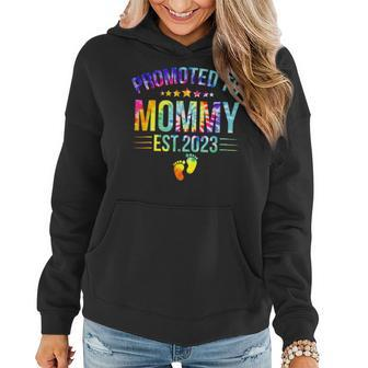 Promoted To Mommy Est 2023 New Mom Gift Tie Dye Mothers Day Women Hoodie | Mazezy