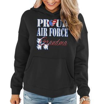Proud Air Force Grandma Us Heart Military Women Funny Women Hoodie | Mazezy