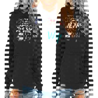 Proud Air Force Wife With American Flag Veteran Gift Women Hoodie | Mazezy