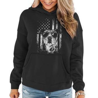 Proud American Pit Bull Dog Funny Pitbull Dad Mom Gifts Women Hoodie - Seseable