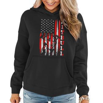 Proud American Pitbull Terrier Flag Funny Dog Dad Mom Gifts Women Hoodie - Seseable