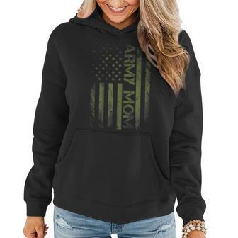 Proud Army Mom Funny Pride Military Mother American Flag Gift For Womens Women Hoodie | Mazezy