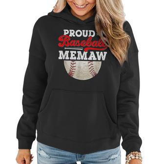 Proud Baseball Memaw Ball Vintage Mothers Day Game Day Women Hoodie - Seseable