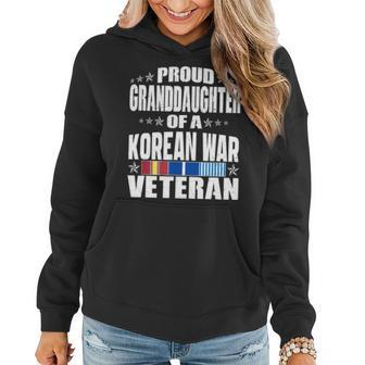 Proud Granddaughter Of A Korean War Veteran Military Family Women Hoodie - Seseable
