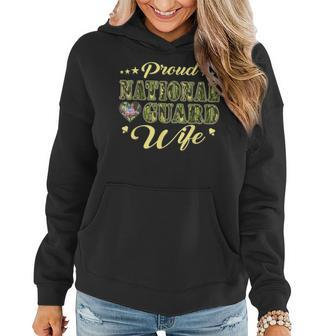 Proud National Guard Wife Dog Tags Heart Military Spouse Women Hoodie - Seseable