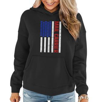 Proud Patriotic Postal Worker American Flag Us Postal Worker V2 Women Hoodie Graphic Print Hooded Sweatshirt - Thegiftio UK