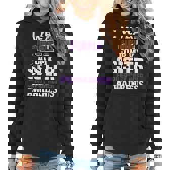 Proud Sister Epilepsy Awareness Purple Ribbon Gift Women Hoodie | Mazezy