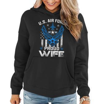 Proud Wife Us Air Force Stars Air Force Family Gift Women Hoodie | Mazezy