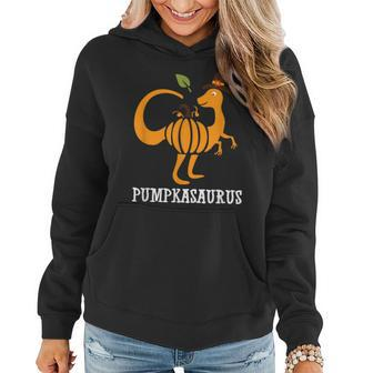 Pumpkasaurus Dinosaur Halloween Pumpkin Funny Thanksgiving Women Hoodie Graphic Print Hooded Sweatshirt - Thegiftio UK