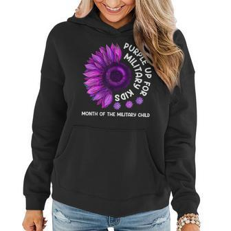 Purple Up For Military Kids Sunflower For Military Childs Women Hoodie - Seseable