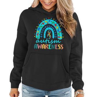 Puzzle Rainbow In April We Wear Blue Autism Awareness Month Women Hoodie | Mazezy UK