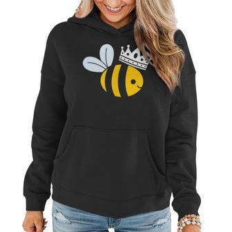 Queen B Queen Bee Bumble Bee With Crown Women Hoodie | Mazezy