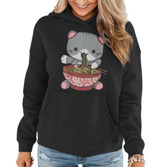 Ramen Cat | Japanese Kawaii Anime Lover Women Hoodie Graphic Print Hooded Sweatshirt - Thegiftio UK