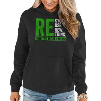 Recycle Reuse Renew Rethink Earth Day Women Kids 2023 Women Hoodie | Mazezy
