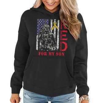 Red Friday For My Son Remember Everyone Deployed Mom Us Flag Women Hoodie - Seseable