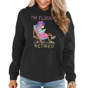 Retired Flamingo Lover Funny Retirement Party Coworker 2021 Women Hoodie Graphic Print Hooded Sweatshirt - Thegiftio UK