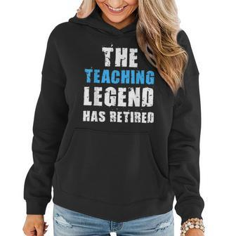 Retiring Teacher Teaching Legend Retired Funny Retirement Women Hoodie Graphic Print Hooded Sweatshirt - Thegiftio UK