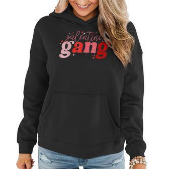 Retro 2023 Valentines Day Galentines Gang Funny Women Hoodie - Seseable