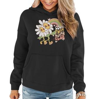 Retro Cool Twin Moms Club Groovy Twin Mama For Mothers Day Women Hoodie | Mazezy