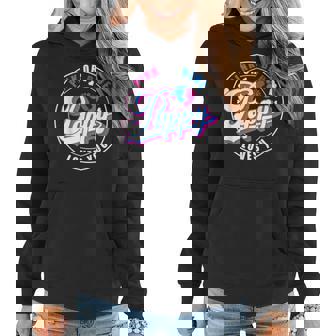 Retro Pink Or Blue Pappy Loves You Baby Gender Reveal Women Hoodie - Seseable