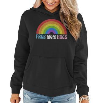 Retro Rainbow Free Mom Hugs Lgbt Pride Month Mothers Day Women Hoodie - Thegiftio UK