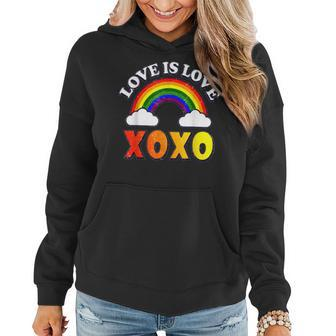 Retro Xoxo Rainbow Love Valentines Day Men Women Couples Women Hoodie - Seseable