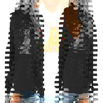 Santa Doodle Gorgeous Reindeer Light Christmas Women Hoodie Graphic Print Hooded Sweatshirt - Thegiftio