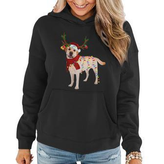 Santa Labrador Retriever Reindeer Light Christmas Tshirt Women Hoodie - Monsterry