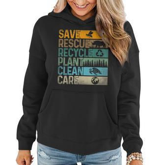 Save Bees Rescue Animals Recycle Plastics Fun Earth Day Women Hoodie | Mazezy