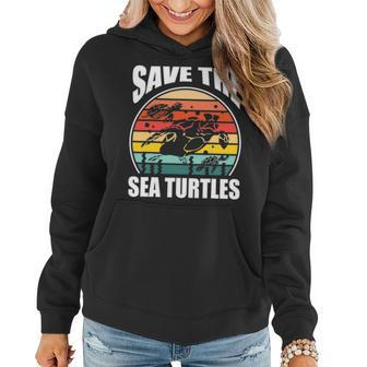 Save The Sea Turtle Skip Plastic Women Hoodie - Seseable