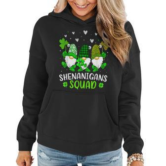 Shenanigans Squad St Patricks Day Gnomes Green Funny Women Hoodie - Seseable