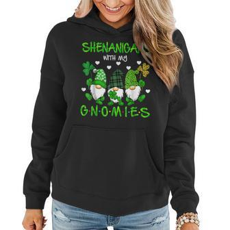 Shenanigans With My Gnomies St Patricks Day Gnome Shamrock Women Hoodie - Seseable