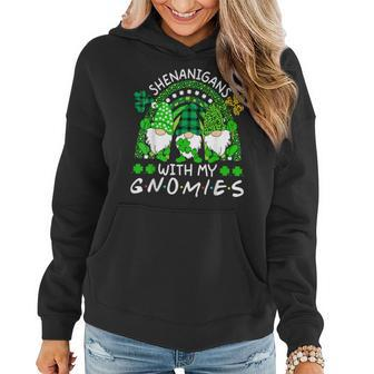 Shenanigans With My Gnomies St Patricks Day Gnomes Rainbow Women Hoodie | Mazezy