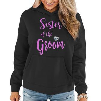 Sister Of The Groom T Wedding Ring Pink Women Hoodie | Mazezy