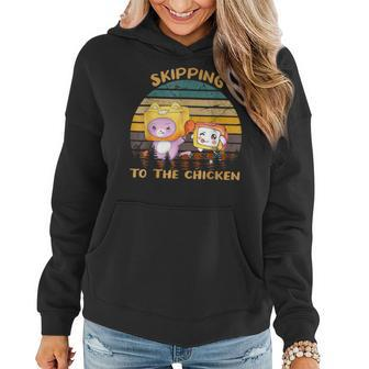 Skipping To The Retro Chicken Funny Lanky Arts Box Videogame Women Hoodie | Mazezy AU