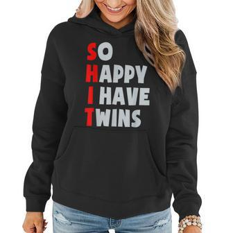 So Happy I Have Twins Funny Parent Twin Mom Dad Mothers Day Women Hoodie - Thegiftio UK