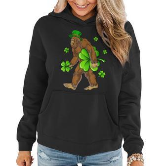 St Patricks Day Bigfoot Irish Leprechaun Sasquatch Shamrock Women Hoodie - Seseable