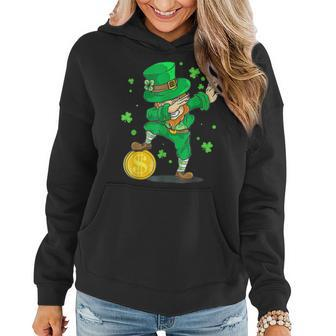 St Patricks Day Dabbing Leprechaun Funny Irish Gifts Women Hoodie - Seseable
