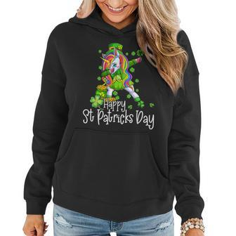St Patricks Day Girls Dabbing Unicorn Leprechaun Lepricorn V4 Women Hoodie - Seseable