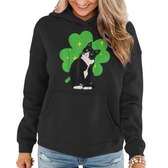 St Saint Patricks Day Tuxedo Cat Men Women Kids Costume Women Hoodie - Seseable