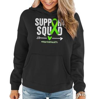 Support Squad Mental Health Awareness Green Ribbon Women Women Hoodie | Mazezy