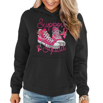Support Squad Shoes Pearl Flower Breast Cancer Awareness Women Hoodie | Mazezy