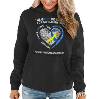 T21 Down Syndrome Awareness Products Dad Mom Daughter Heart Women Hoodie - Seseable